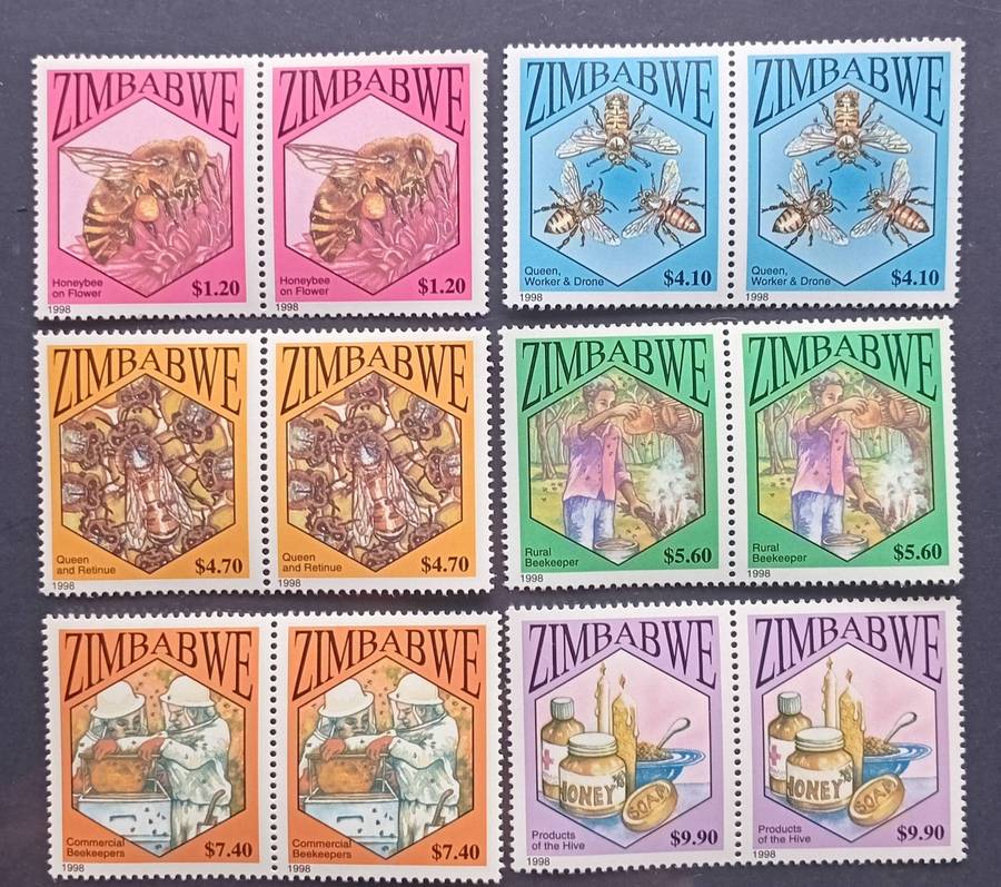 ZIMBABWE 1998 BEE KEEPING MNH 6 X PAIRS