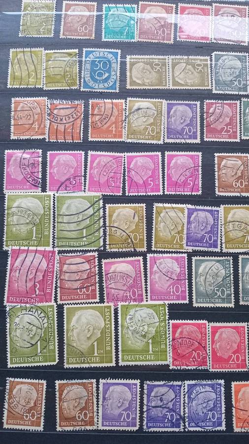 Germany (1954) Large Lot of 63 used stamps(shades) VFU
