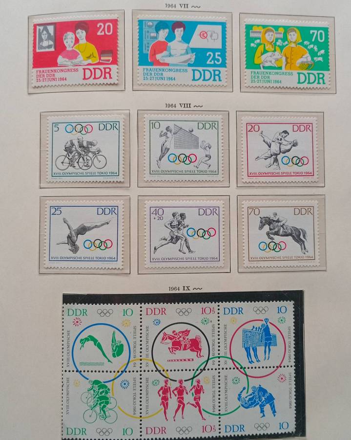 East Germany DDR 1964 - Tokyo Olympics - Michel 1030-1044 -Perfect MNH** cv $47.00