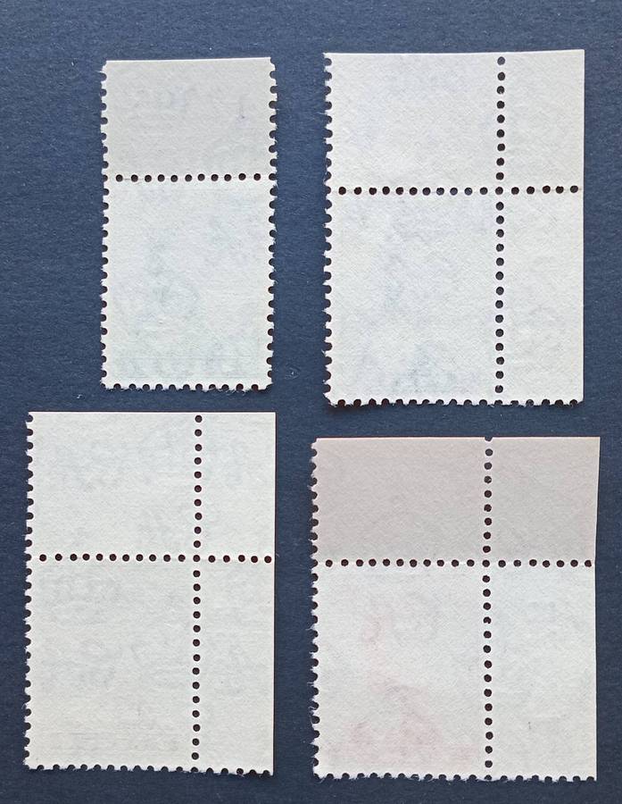 FIJI 1959, QEII Scarce corner control Singles x 4 #163-166