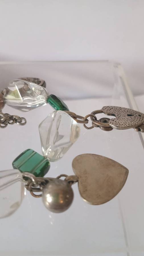 Beautiful Unique Fresh Water Pearl Necklace with Glass Beads in-between plus charms