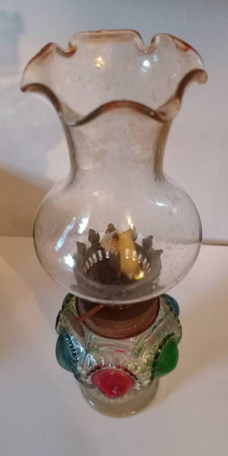 Vintage Oil Lamp 21 cm H, Made in Hong Kong