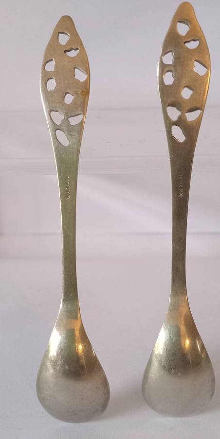 Vintage 1970 Marked NW Zilver 2x Teaspoons 11cm L
