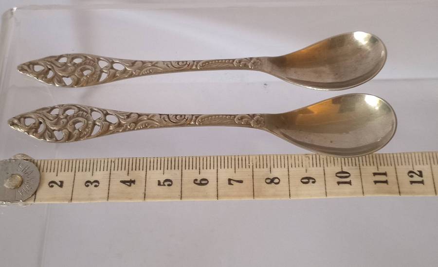 Vintage 1970 Marked NW Zilver 2x Teaspoons 11cm L