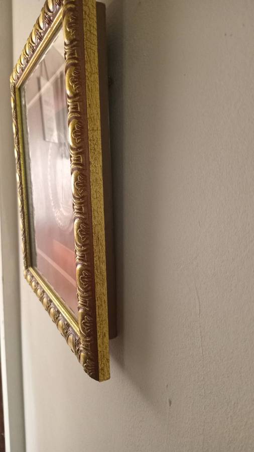 Egyptian Art Handpainted Copper Plate Framed in a Golden Frame 30 cm x 30 cm