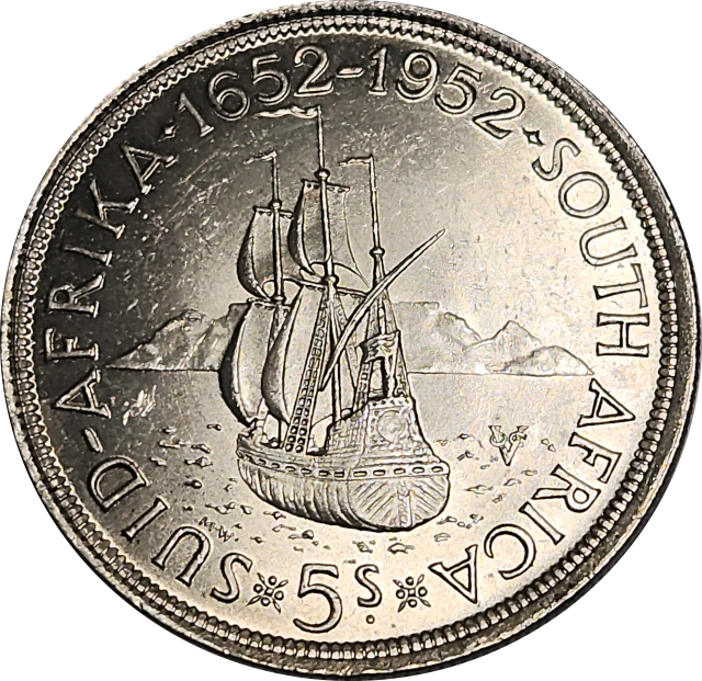 5 (FIVE) SHILLINGS 1952 - SOUTH AFRICA - EF - GREAT Coin !