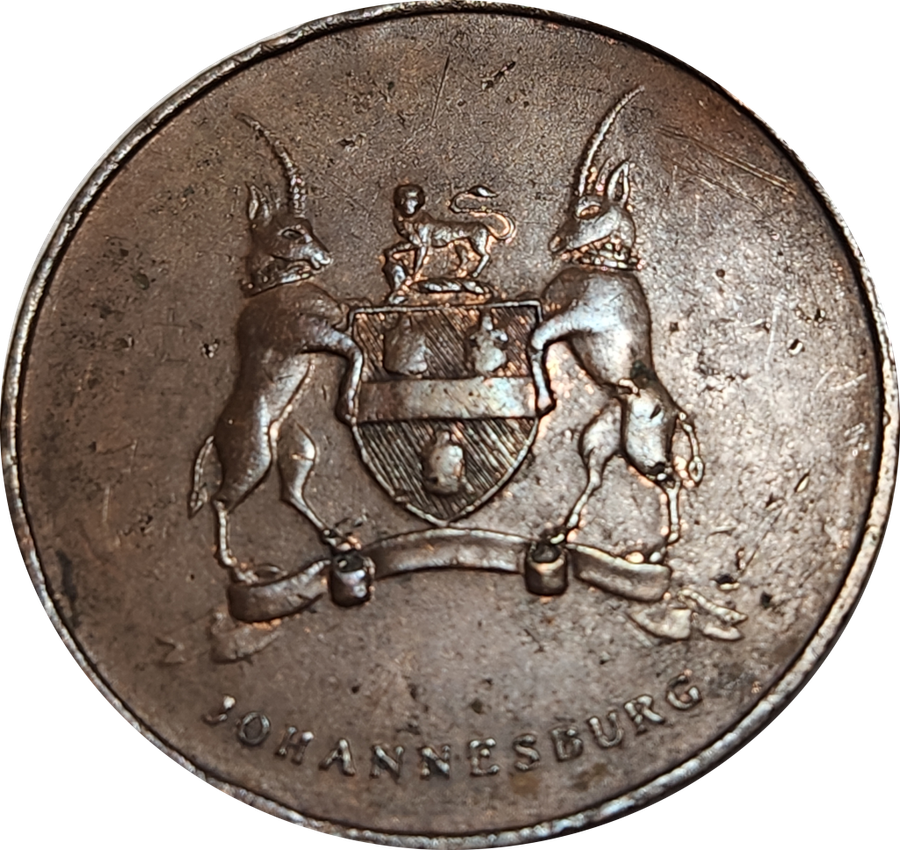 5 (FIVE) YEAR (x2) -  Republic of South Africa -  Commemoration Medallion - Johannesburg -Lovely RED