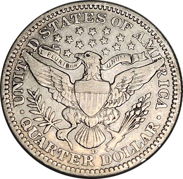 ¼$  (QUARTER) DOLLAR - 1913 "Barber Quarter"