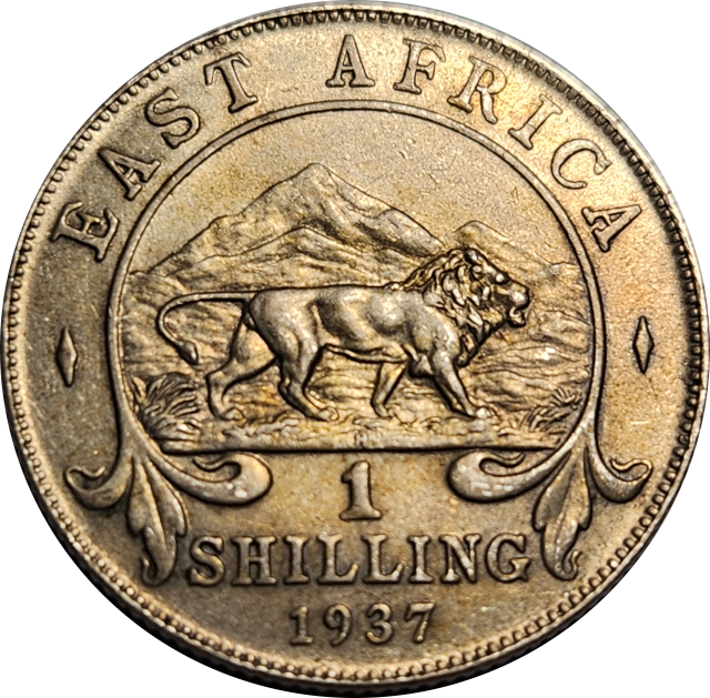1 (ONE) SHILLING - 1937 - EAST AFRICA - George VI - "H" Mint Mark - VERY good condition !