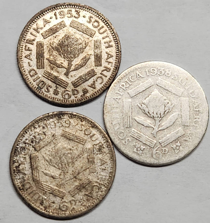 6(SIX) PENCE x3  - Silver - 5.076 grams