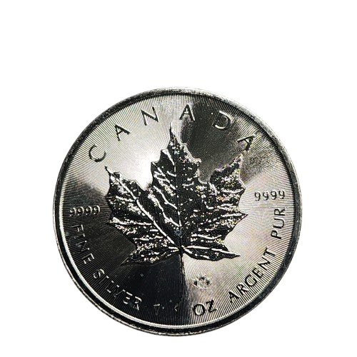 Canadian MAPLE - 5(FIVE) DOLLARS - 2014 - 1 oz .999 fine silver - Inside Capsule