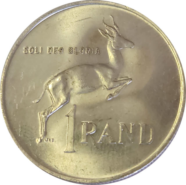 1 (ONE) RAND (R1) - 1967 -Dr. Hendrik Verwoerd - GREAT COIN !!!  Clear strike  through !