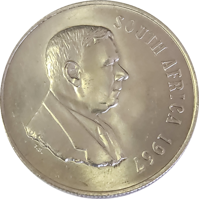 1 (ONE) RAND (R1) - 1967 -Dr. Hendrik Verwoerd - EXCELLENT  COIN !!!  Clear strike  through !