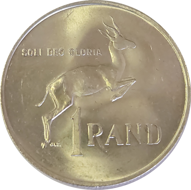 1 (ONE) RAND (R1) - 1967 -Dr. Hendrik Verwoerd - EXCELLENT  COIN !!!  Clear strike  through !