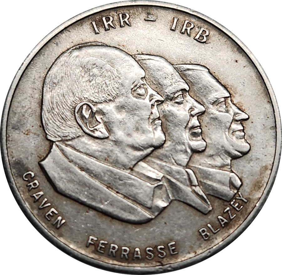 DANIE GRAVEN - 1 of 4 Stainless Steel commemorative medallions - With other members of Rugby board