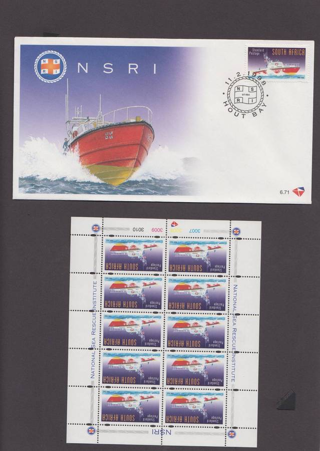 RSA - 1998 - National Sea Rescue -FDC 6.71 + Full Sheet MNH (SACC 1084)