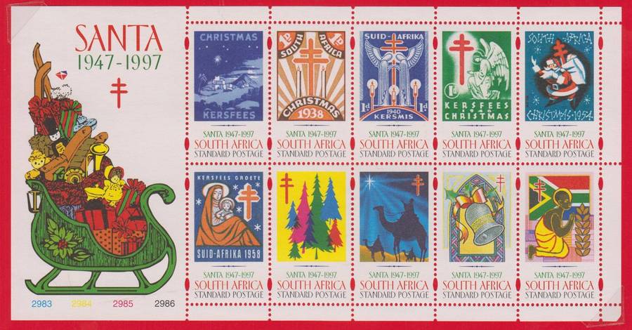 RSA - 1997 - SANTA Christmas - Full Sheetlet MNH (SACC 1080)