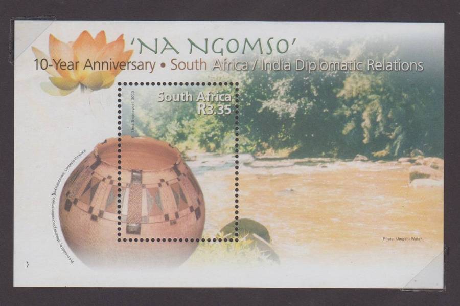 RSA - 2003 - 10Yr Ann. SA/Indie - Miniature Sheet MNH - SACC 1581