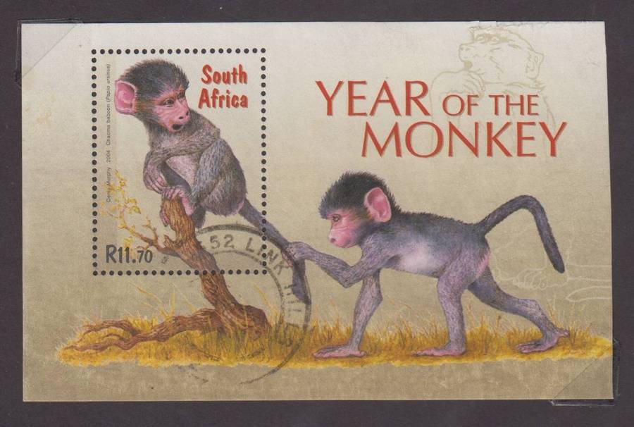 RSA - 2004 - Year of the Monkey - Sheetlet Postally used - SACC 1604