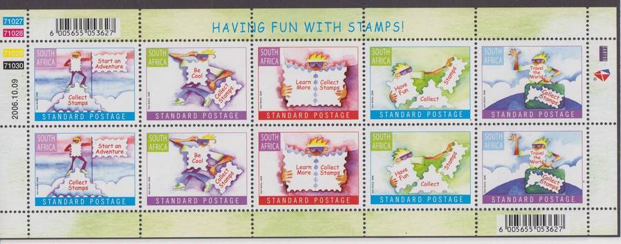 RSA - 2006 - World Post Day - MNH Sheetlet  - SACC 1807-1811