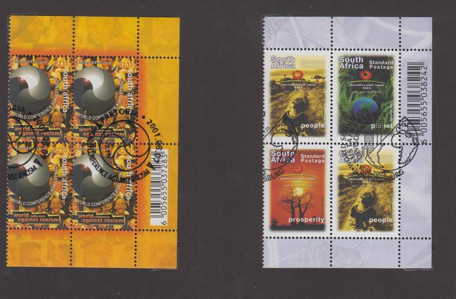 RSA - Racism and World Summit - CTO blocks of 4 (SACC 1421 & 1478-80)