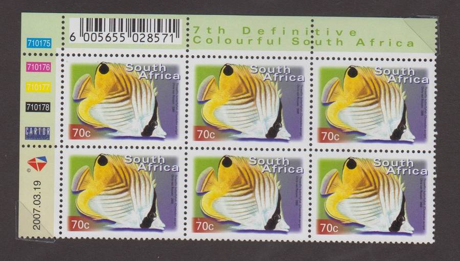 RSA - 7th Definitive 70c - Reprint  2007/03/19- Control block - SACC 1300a