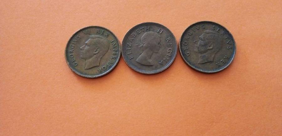 THREE NICE QUARTER PENNY RSA COINS.43.50.54