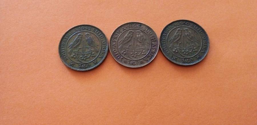 THREE NICE QUARTER PENNY RSA COINS.43.50.54