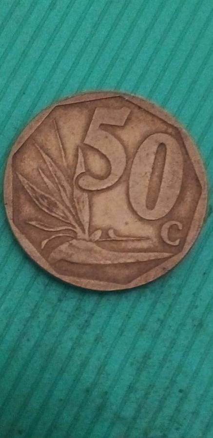 SOUTH AFRICA FIFTY CENT ERROR COIN.no 8