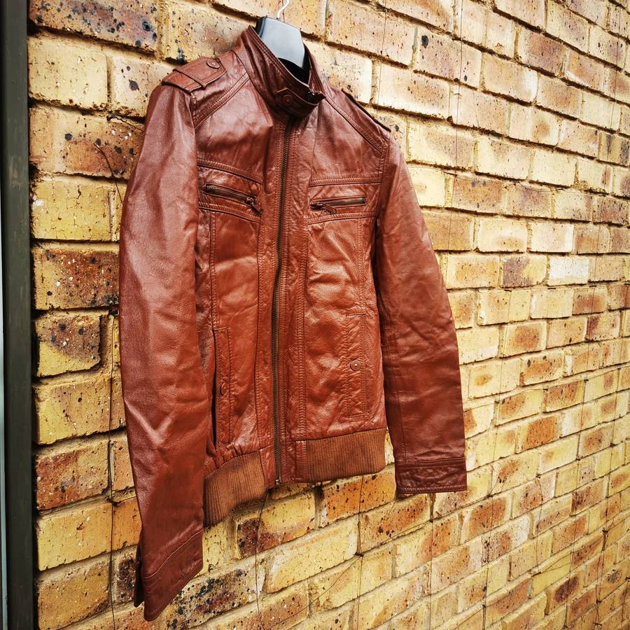 Vintage JACK & JONES Men's Genuine Leather Jacket