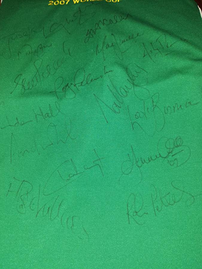 2007 Protea WC Cricket Shirt, squad signed on back, 16 signatures