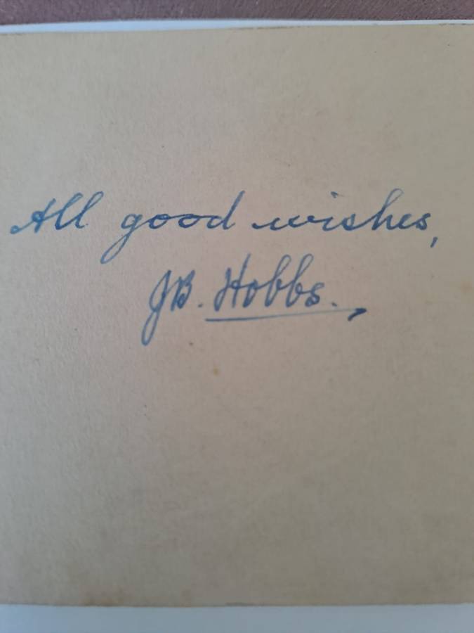 Original signature Sir Jack (John Berry) Hobbs famed England cricketer