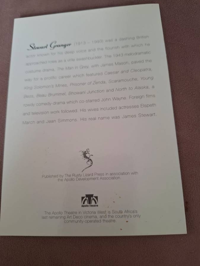 Stewart Granger, actor autobiography, signed, 416 pages (plus card with photo)