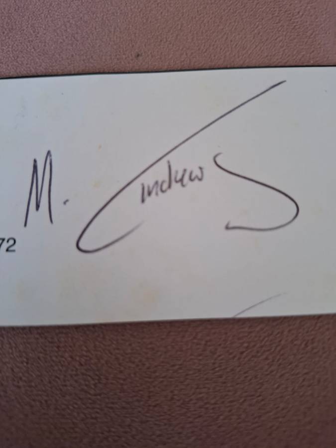 Rugby, Mark Andrews original autograph
