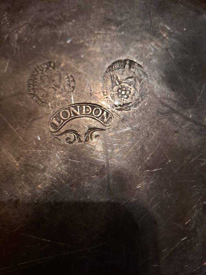 Antique Pewter dish, circa 1760/65 with markings