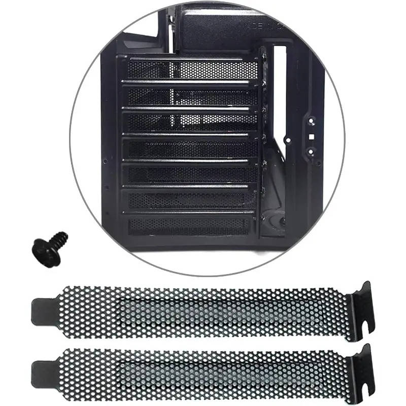 5pcs Hard Steel PCI Slot Covers with Dust Filter