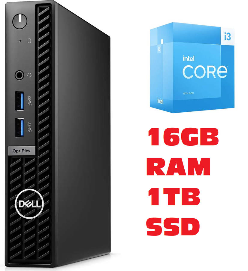 Dell OptiPlex 7010 MFF Desktop Mini PC | Core i3-13100T 13th Gen Processor | 16GB RAM | 1TB SSD