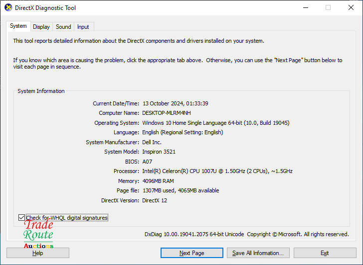 Dell INSPIRON 3521 15.6" LAPTOP | Intel Celeron 1007U 1.5GHz | 4GB RAM | 500GB HDD