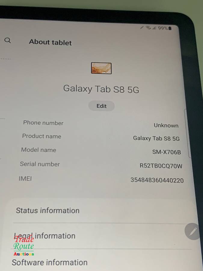 Galaxy Tab S8 SM-X706B 256GB 11-inch 5G Tablet - Tiny chip