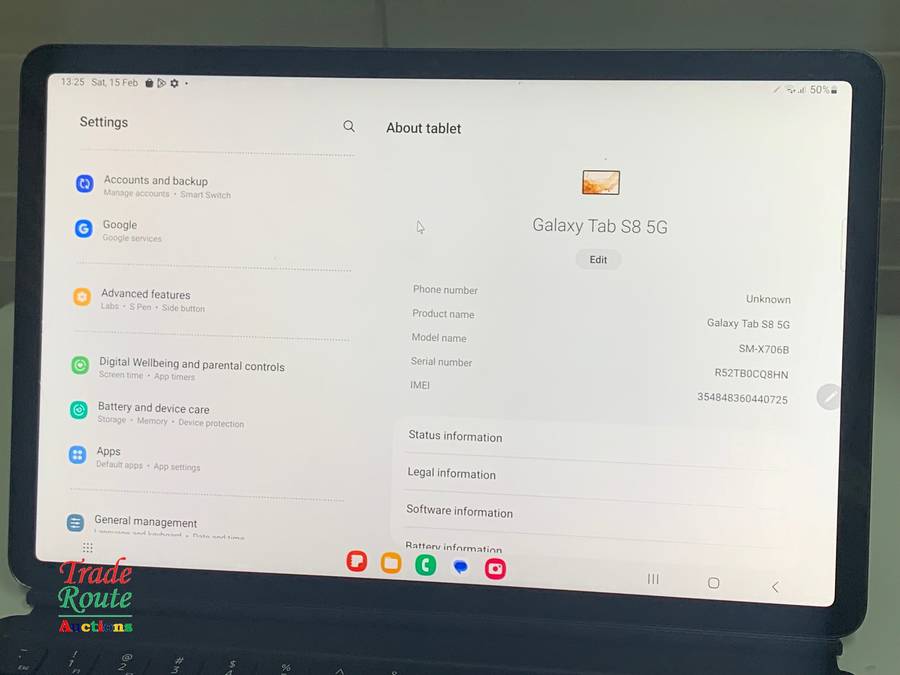 Galaxy Tab S8 SM-X706B 256GB 11-inch 5G Tablet - Cracks at bottom