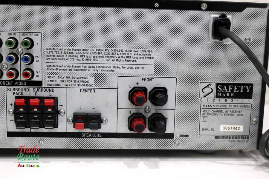 SONY Multi Channel AV Receiver - STR-KM5000 200W - NO POWER - Salvage Stock - For Spares or Repair