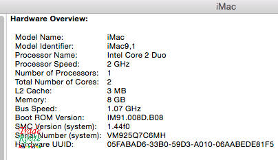 iMac 20-Inch `Core 2 Duo` 2.0Ghz - All in One COMPUTER Desktop - 8GB RAM - 160GB HDD