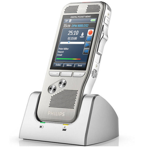 Philips DPM8100 Digital Pocket Memo Dictation Portable Voice Recorder 3DMIC