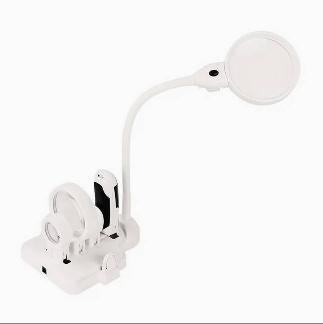 3 Lens 2.5X 5X 16X LED Desktop Folding Repair Magnifying Tool
