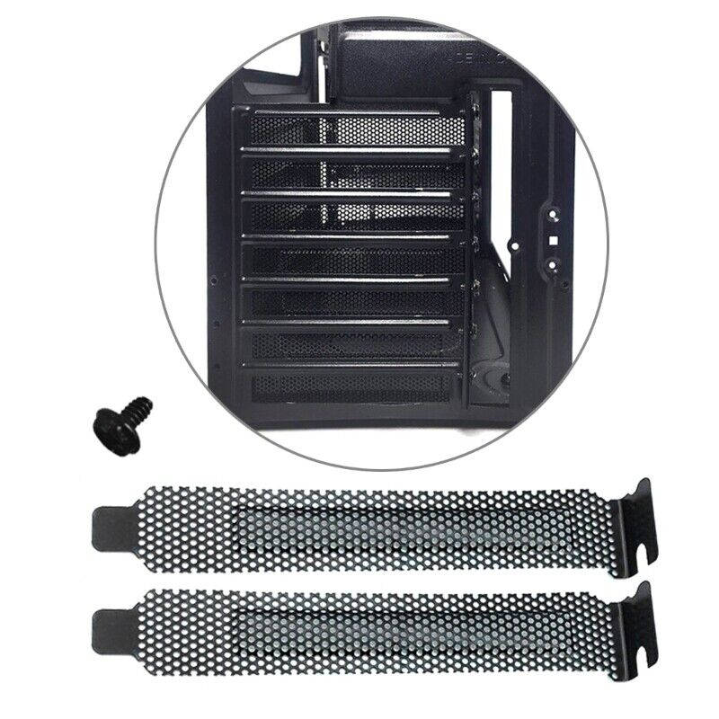 5pcs Hard Steel PCI Slot Covers with Dust Filter