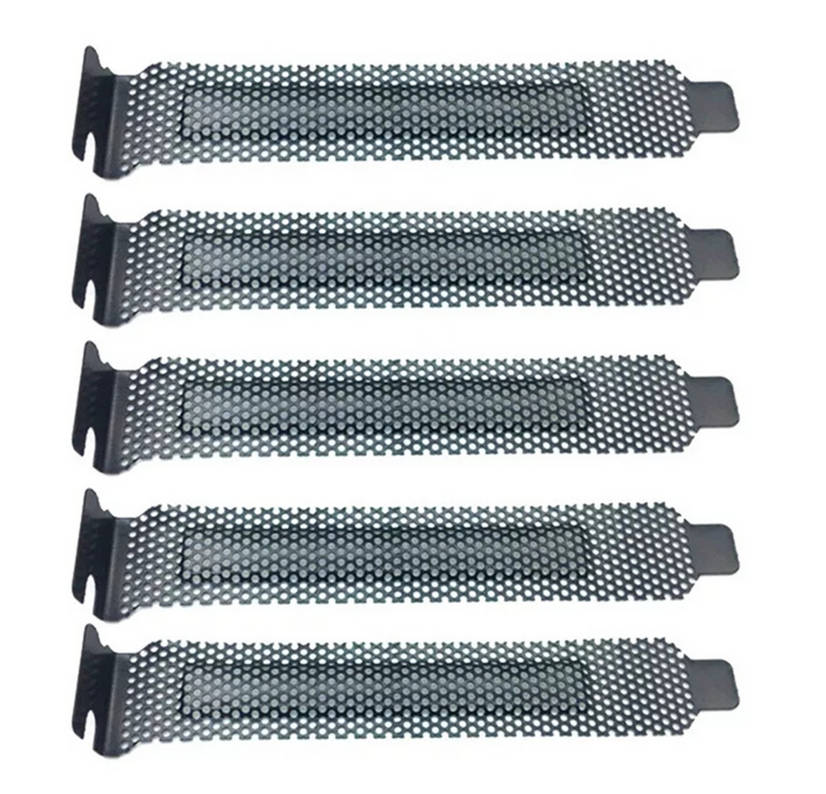 5pcs Hard Steel PCI Slot Covers with Dust Filter