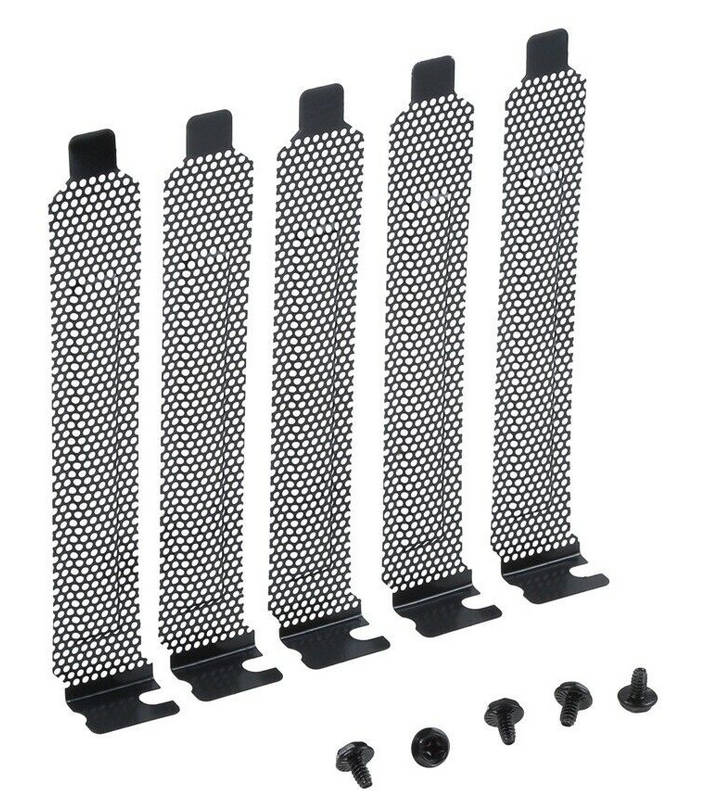 5pcs Hard Steel PCI Slot Covers with Dust Filter