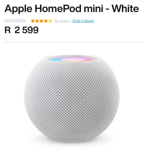 Apple HomePod Mini White Wireless Smart Speaker A2374
