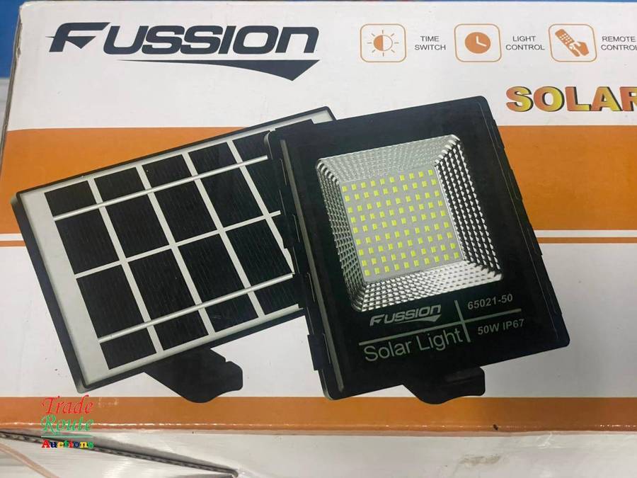 Solar Flood Light 50W (Fussion 65021-50) including Solar Panel & Remote 90 LEDs