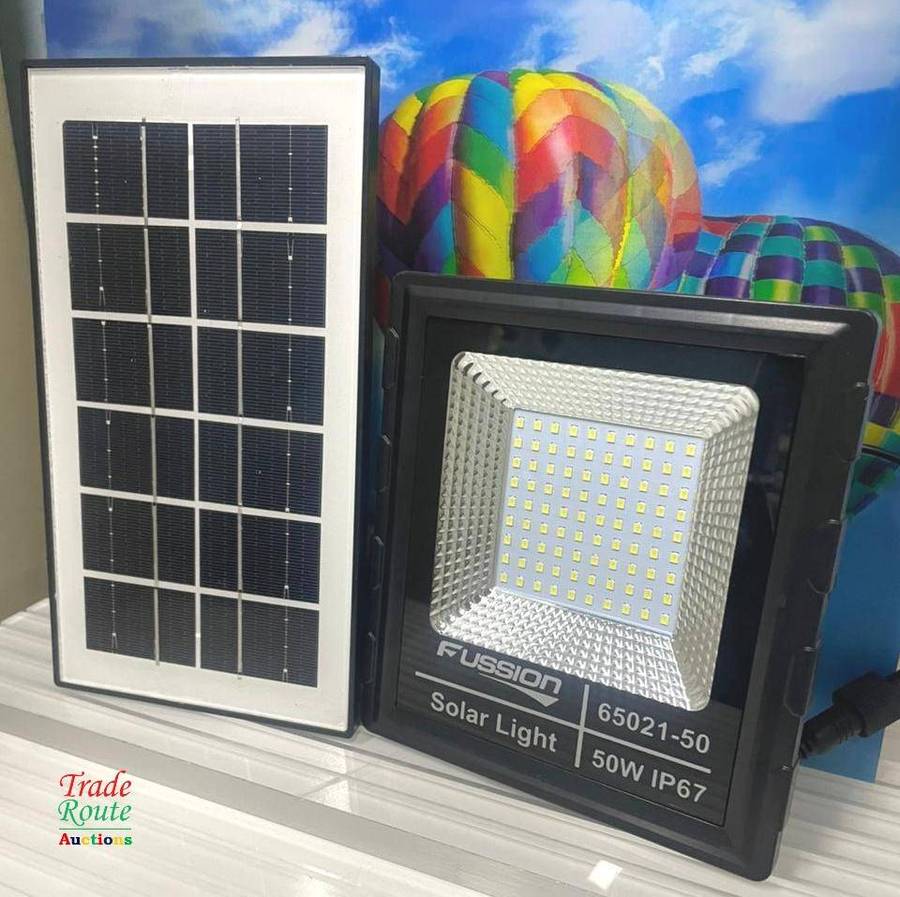 Solar Flood Light 50W (Fussion 65021-50) including Solar Panel & Remote 90 LEDs